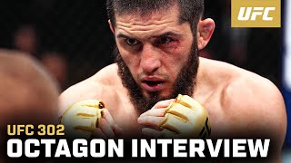 Islam Makhachev Octagon Interview  UFC 302 [upl. by Nailij]