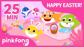 Easter Baby Shark and more  Compilation  Easter Egg Hunt  Pinkfong Songs for Children [upl. by Anevad170]