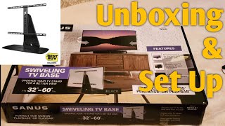 Sanus Swiveling TV Base Mount  Unboxing and Set Up [upl. by Enirehtac221]