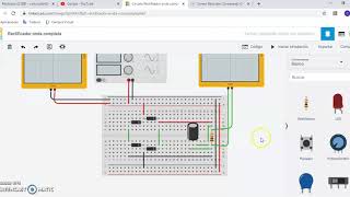 RECTIFICADOR ONDA COMPLETA TINKERCAD [upl. by Eeltrebor]