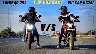 Dominar 250 Bs6 Vs Pulsar Ns 200 Bs6 Top End Race 🔥  Top Speed  Drag Race 2021 [upl. by Teahan803]