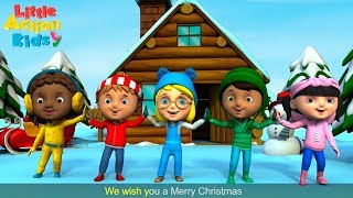 We Wish You A Merry Christmas Childrens Carols amp Songs With Lyrics  Little Action Kids [upl. by Charlean]