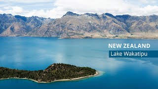 New Zealand Lake Wakatipu and famous Remarkables mountain range [upl. by Elleimac736]