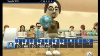 Wii Sports  bowling perfect 300 all curved shot [upl. by Wilkinson69]